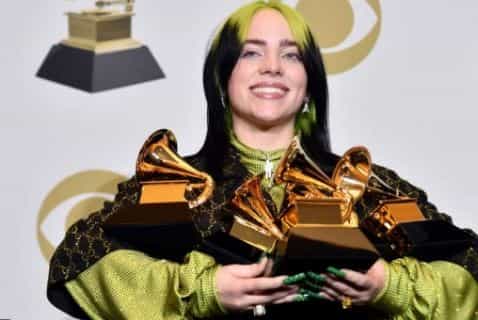 Billie Eilish wins four Grammy Awards in 2020